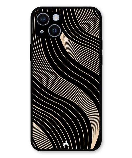 Stripe Pattern 13 Metal Back Cover Phone Case for iPhone 15 Plus