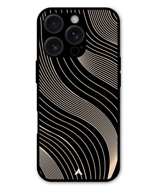 Stripe Pattern 13 Metal Back Cover Phone Case for iPhone 15 Pro