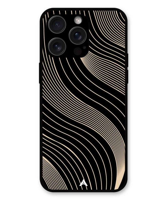 Stripe Pattern 13 Metal Back Cover Phone Case for iPhone 15 Pro Max
