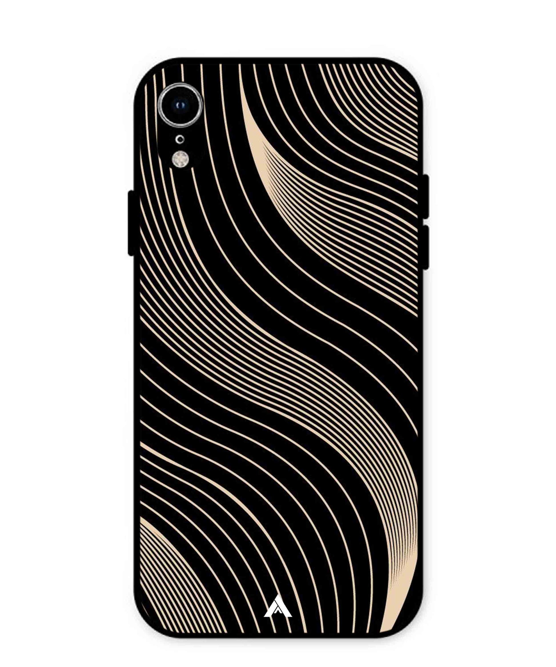 Stripe Pattern 13 Metal Back Cover Phone Case for iPhone Xr