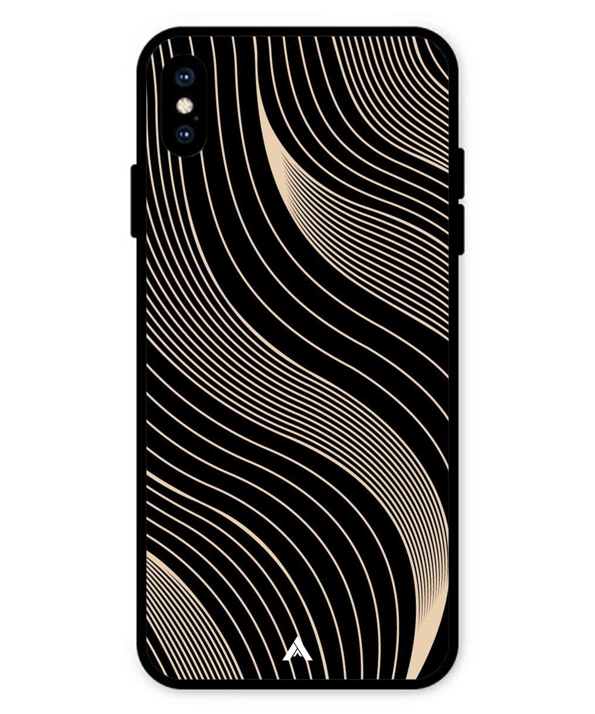Stripe Pattern 13 Metal Back Cover Phone Case for iPhone Xs Max