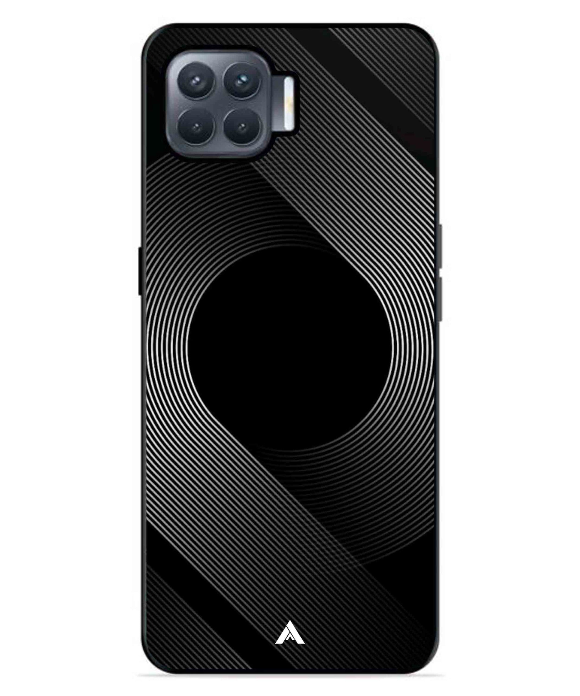 Stripe Pattern 14 Metal Back Cover Phone Case for Oppo F17 Pro