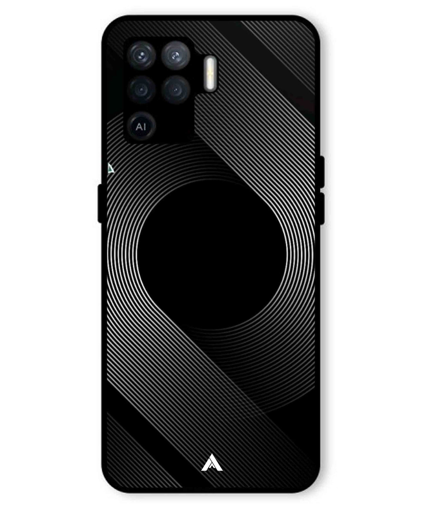 Stripe Pattern 14 Metal Back Cover Phone Case for Oppo F19 Pro