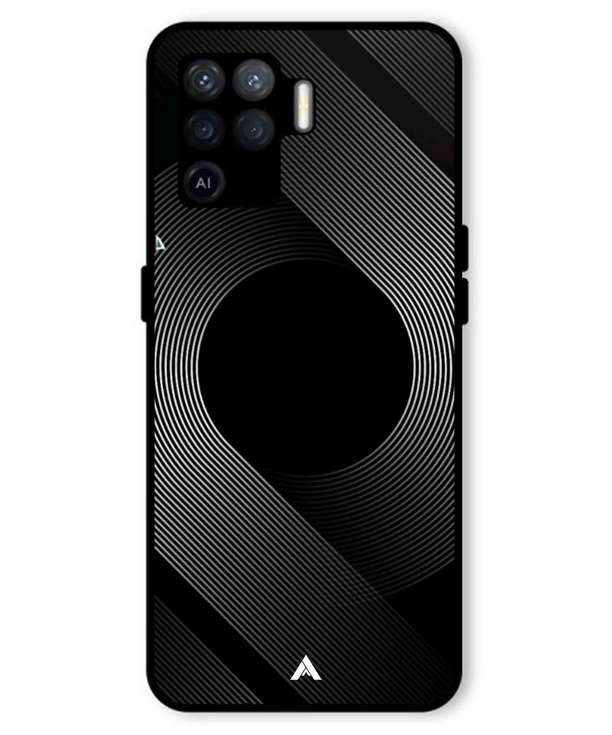 Stripe Pattern 14 Metal Back Cover Phone Case for Oppo F19 Pro