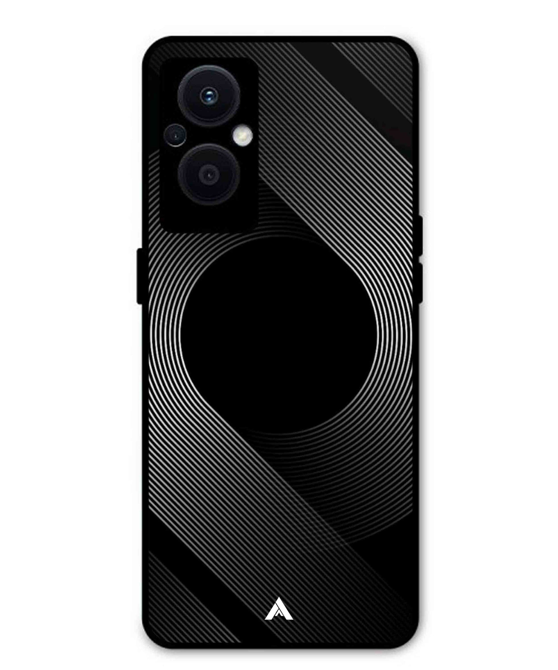 Stripe Pattern 14 Metal Back Cover Phone Case for Oppo F21 Pro 5G