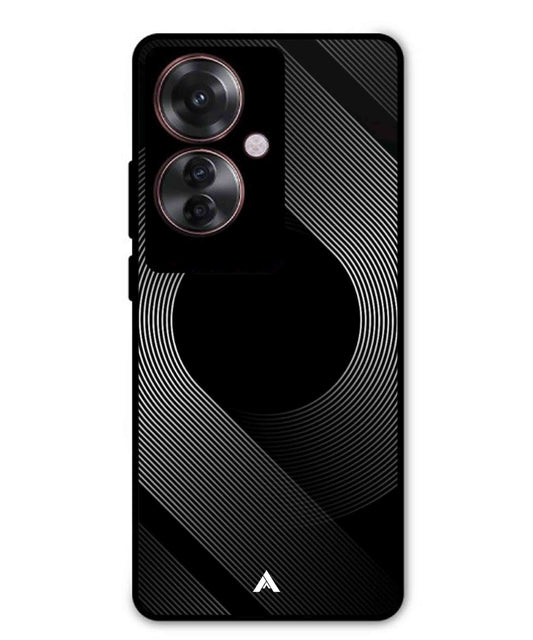 Stripe Pattern 14 Metal Back Cover Phone Case for Oppo F25 Pro