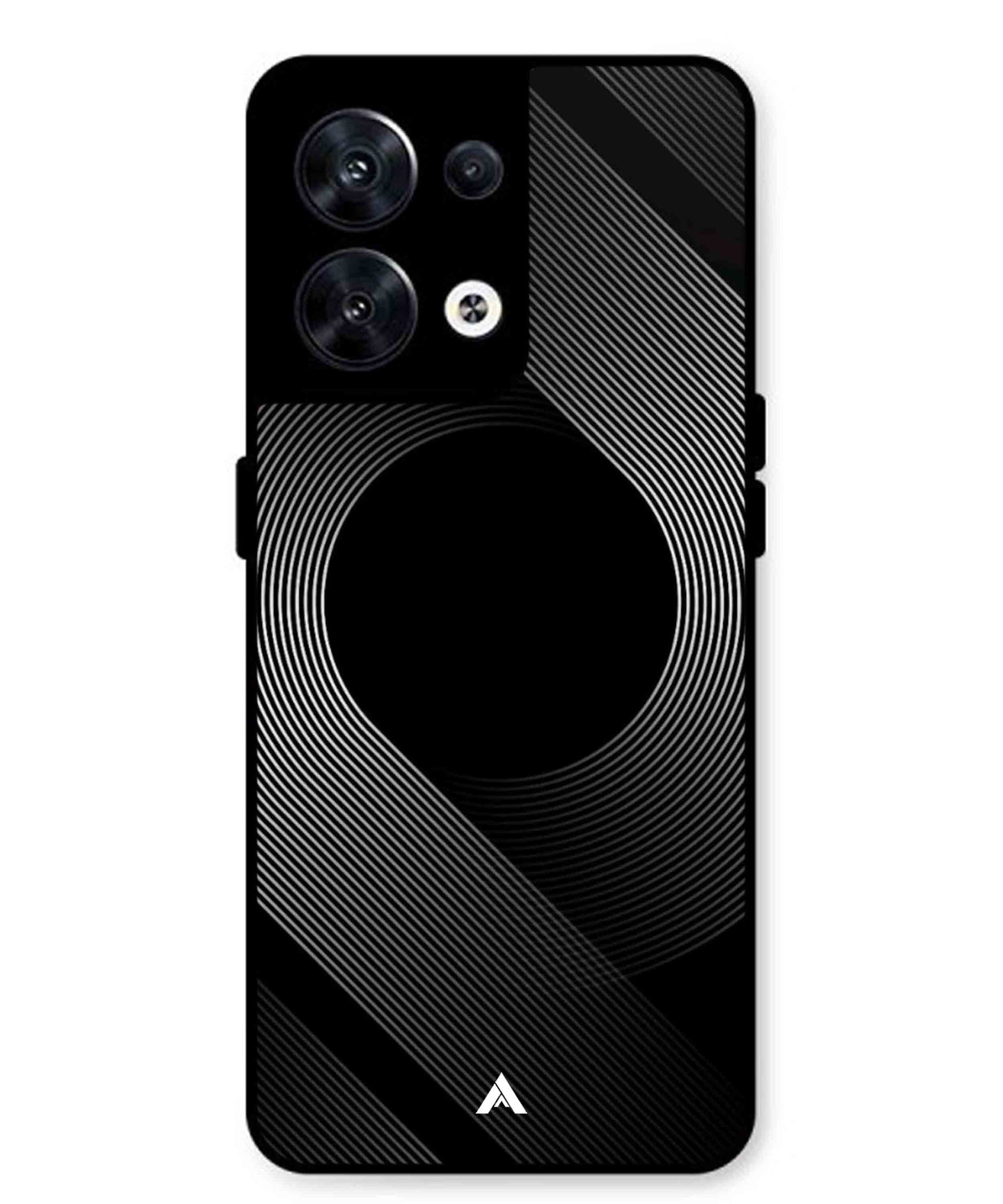 Stripe Pattern 14 Metal Back Cover Phone Case for Oppo Reno 10 Pro