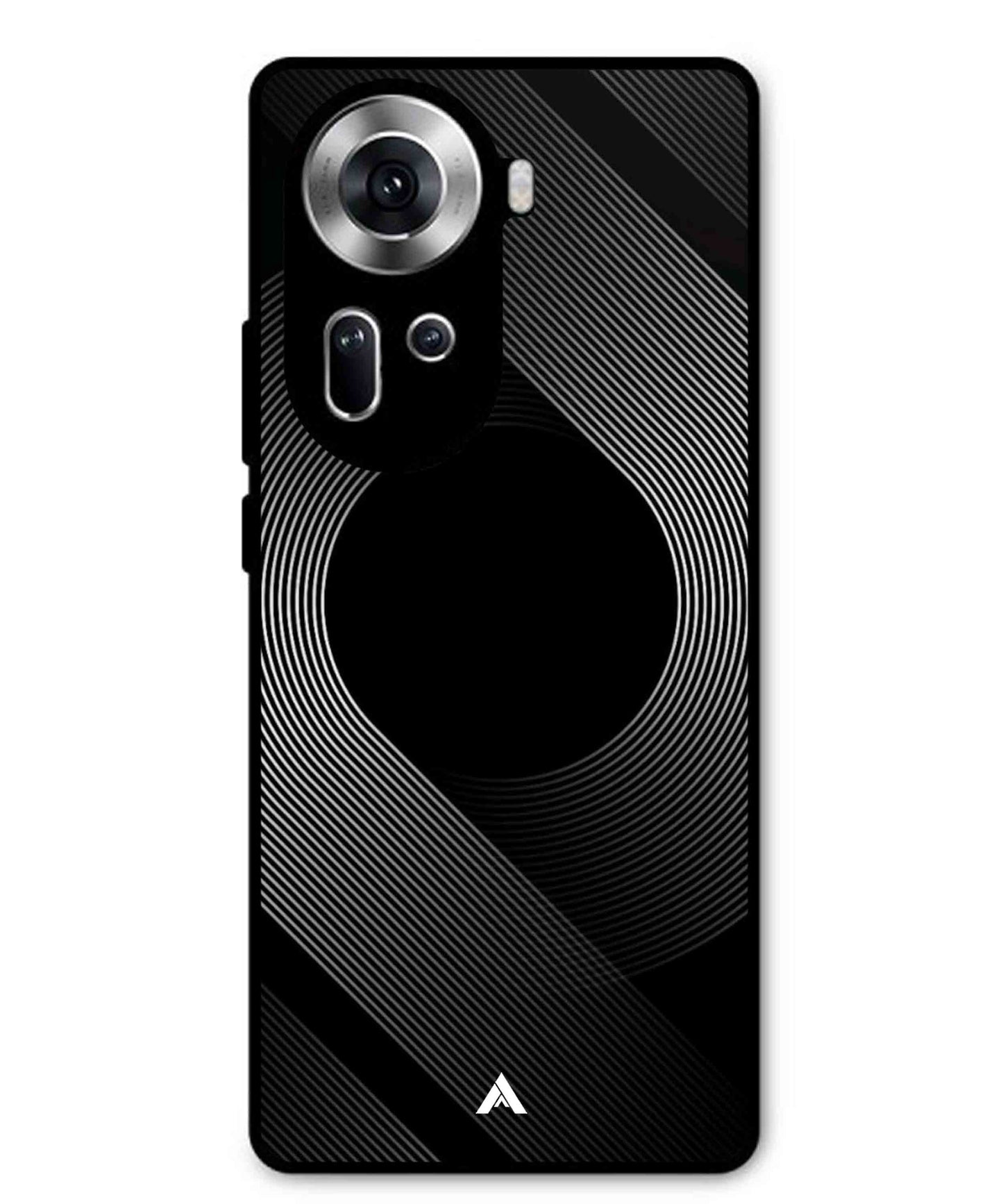 Stripe Pattern 14 Metal Back Cover Phone Case for Oppo Reno 11
