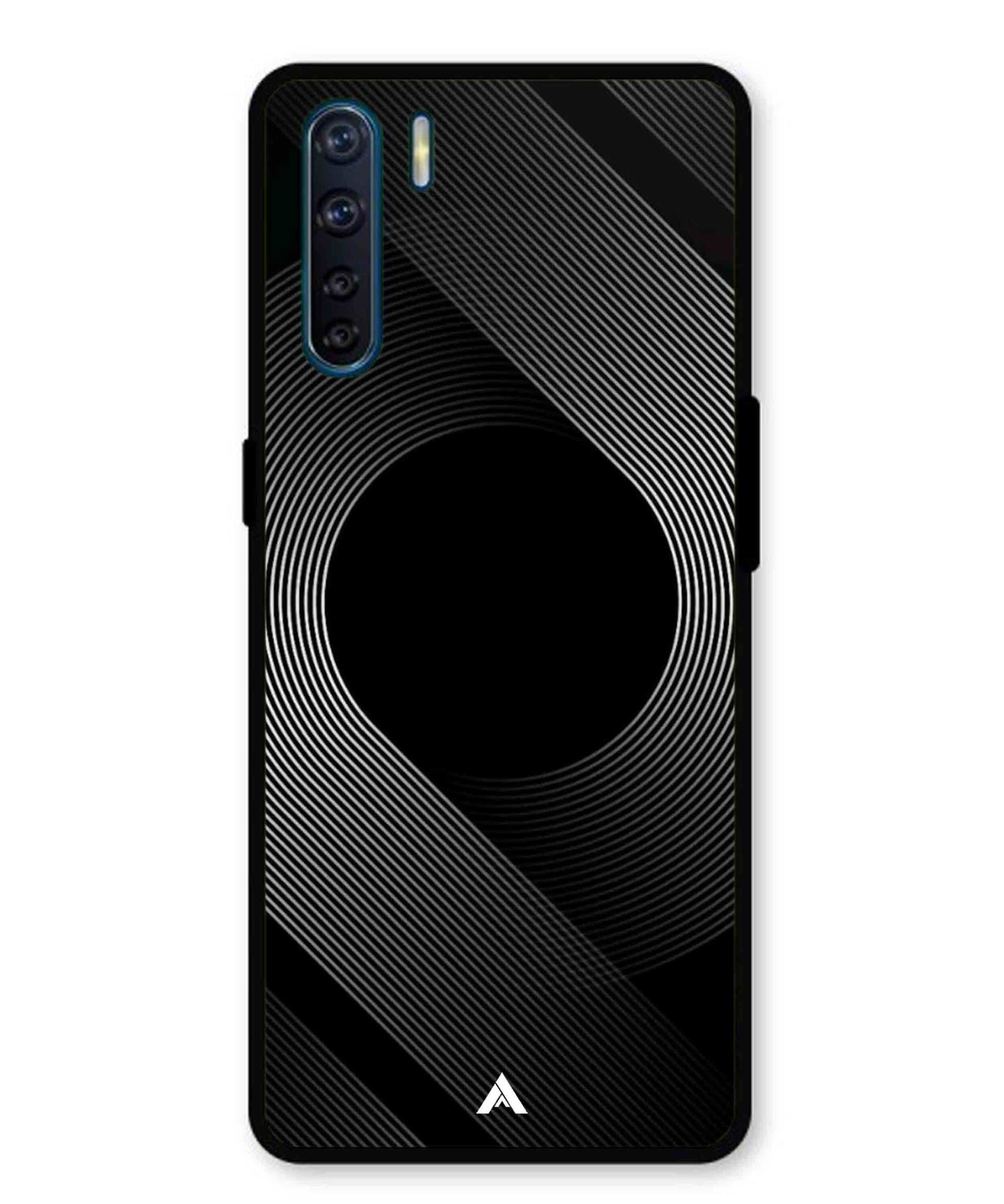 Stripe Pattern 14 Metal Back Cover Phone Case for Oppo Reno 3