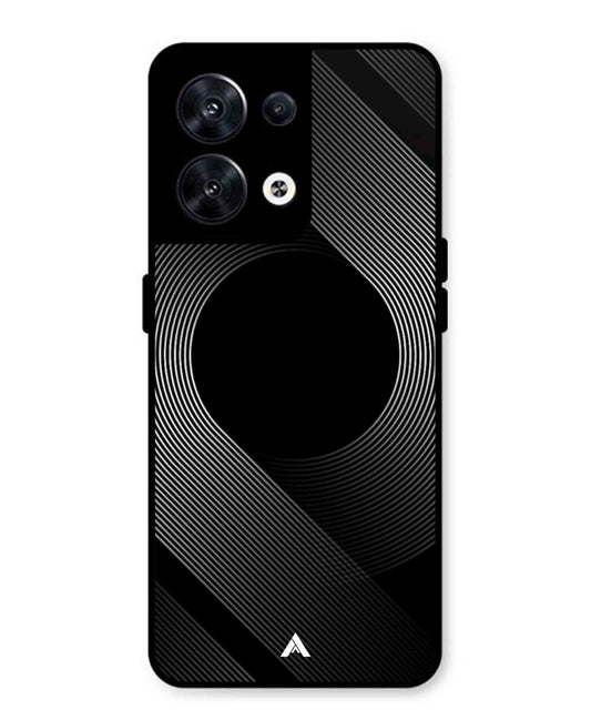 Stripe Pattern 14 Metal Back Cover Phone Case for Oppo Reno 8