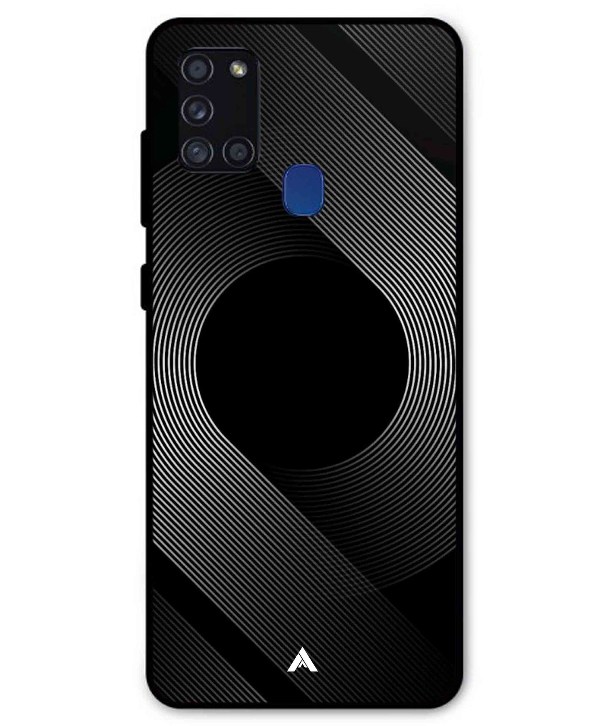 Stripe Pattern 14 Metal Back Cover Phone Case for Samsung Galaxy A21s