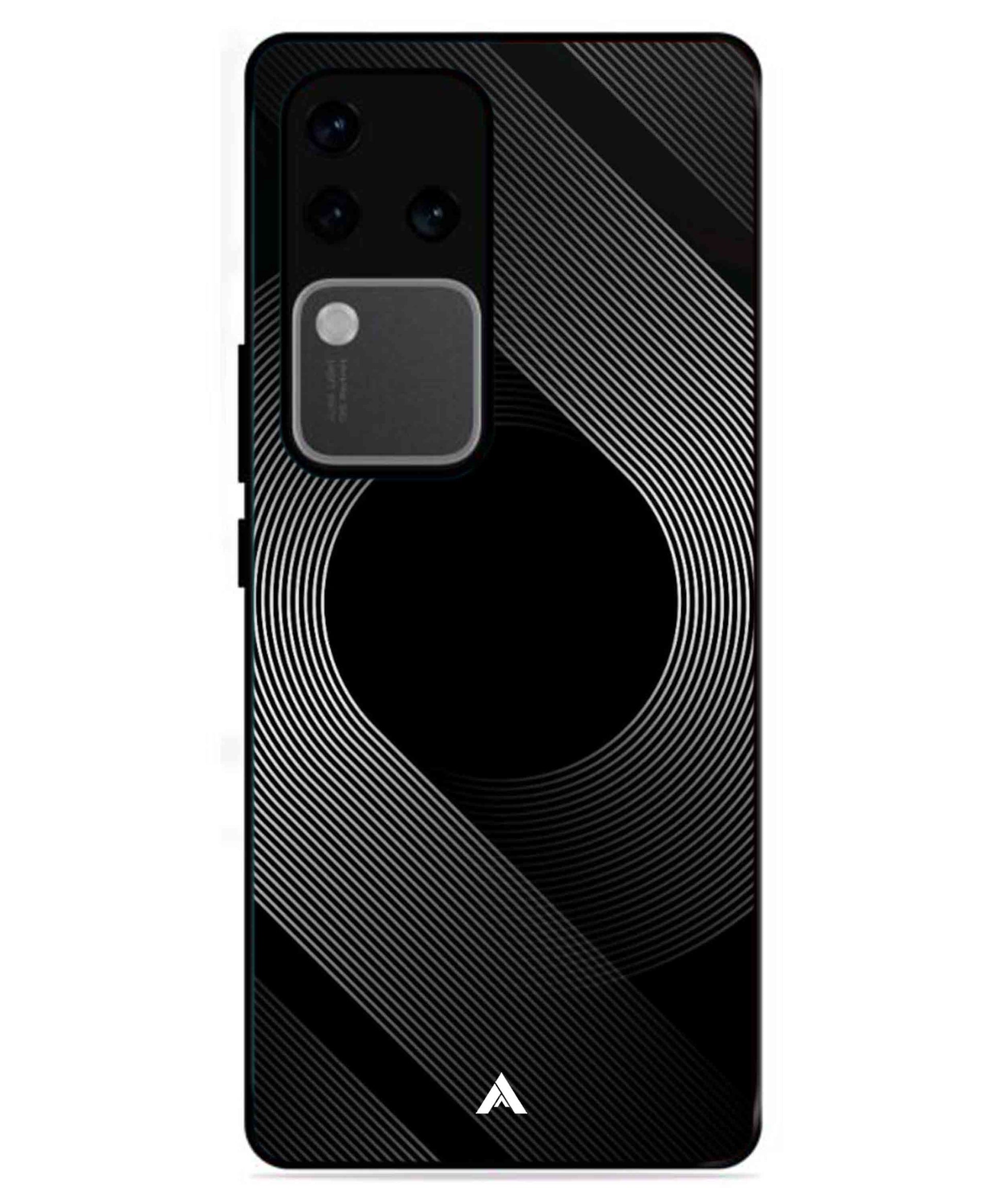 Stripe Pattern 14 Metal Back Cover Phone Case for Vivo v30 Pro