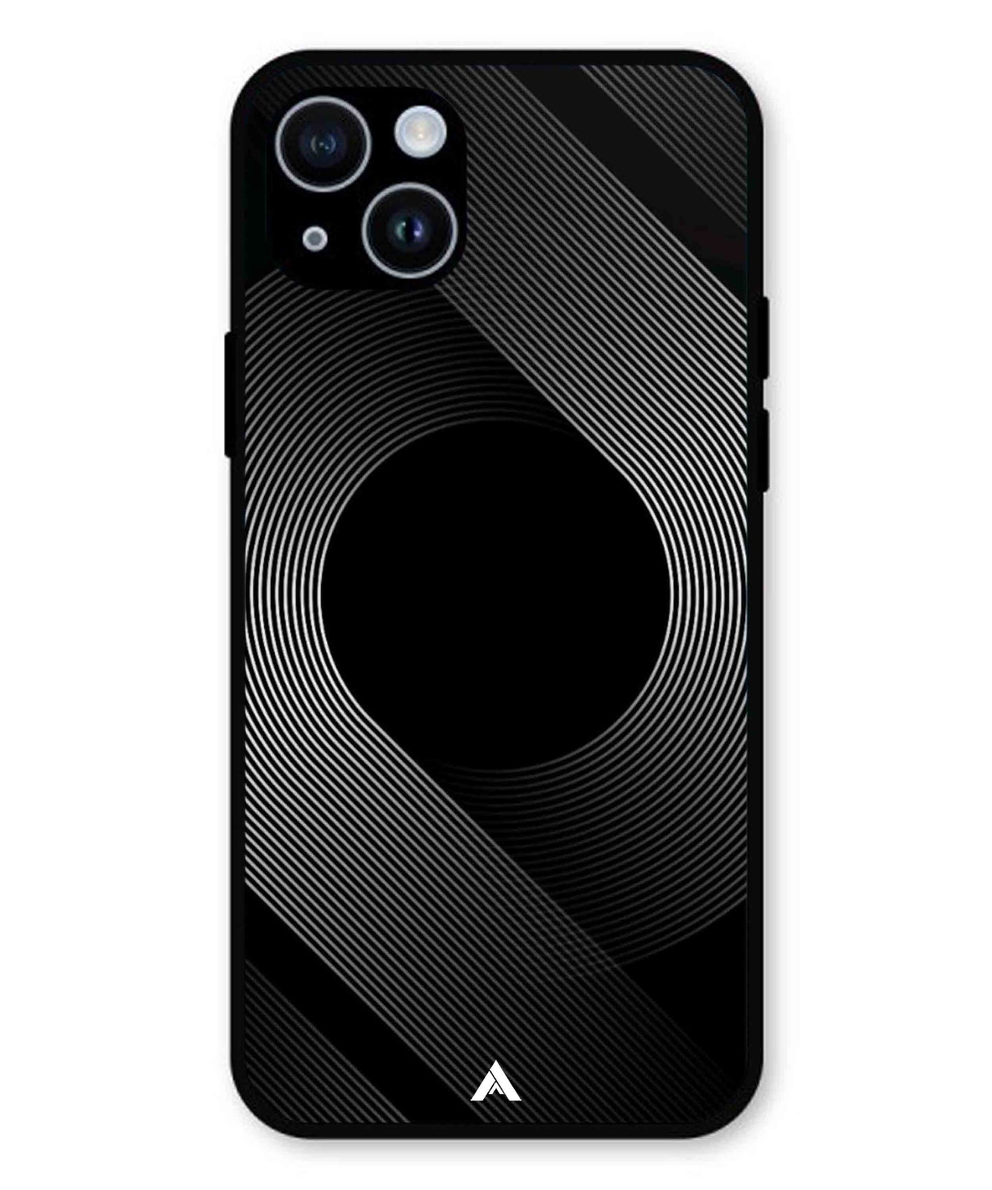 Stripe Pattern 14 Metal Back Cover Phone Case for iPhone 15 Plus