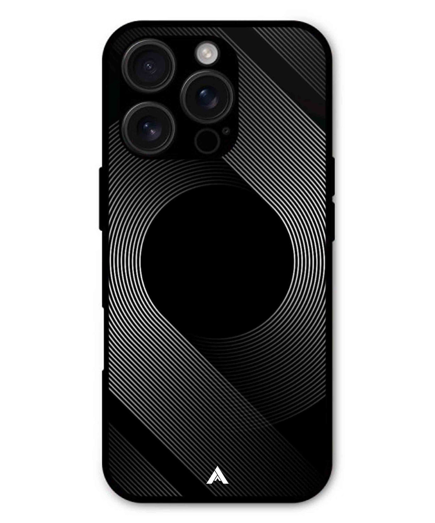Stripe Pattern 14 Metal Back Cover Phone Case for iPhone 15 Pro