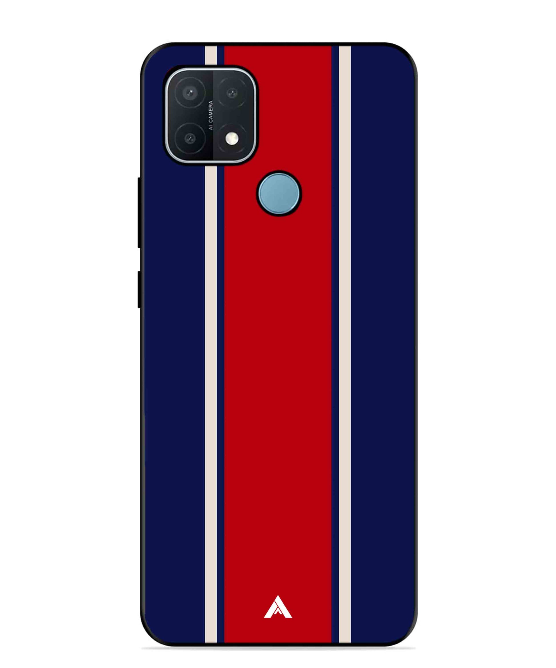 Stripe Pattern 15 Metal Back Cover Phone Case for OPPO A15