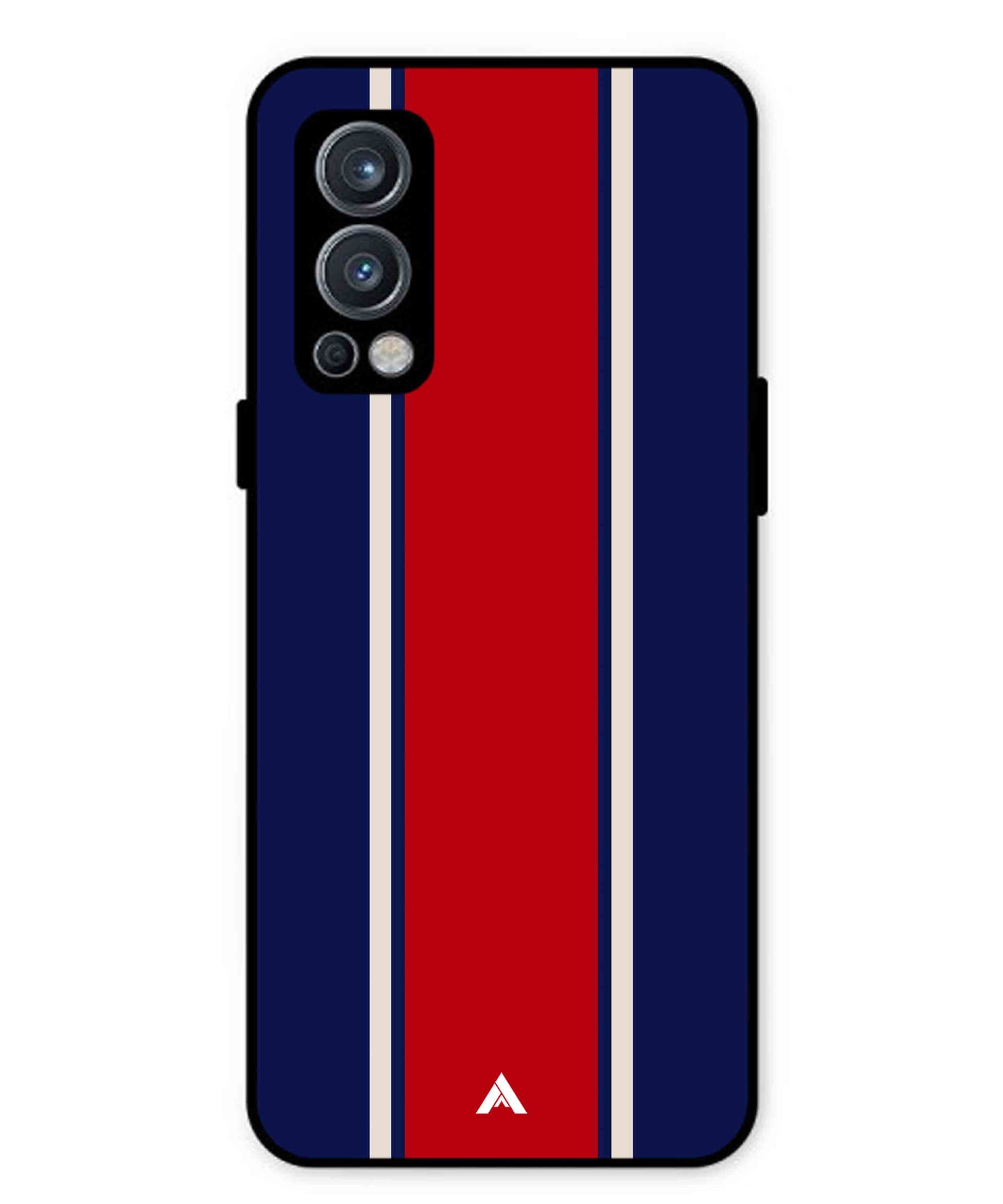 Stripe Pattern 15 Metal Back Cover Phone Case for Oneplus Nord 2