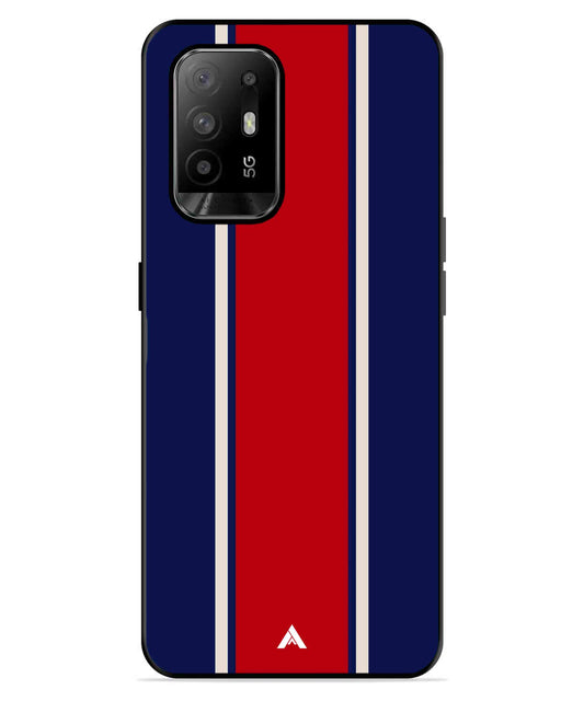 Stripe Pattern 15 Metal Back Cover Phone Case for Oppo F19 Pro Plus