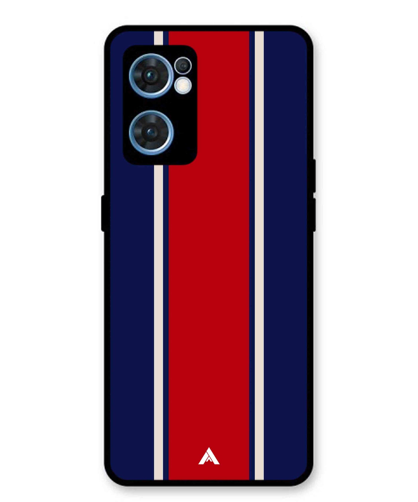 Stripe Pattern 15 Metal Back Cover Phone Case for Oppo F21 Pro 4G