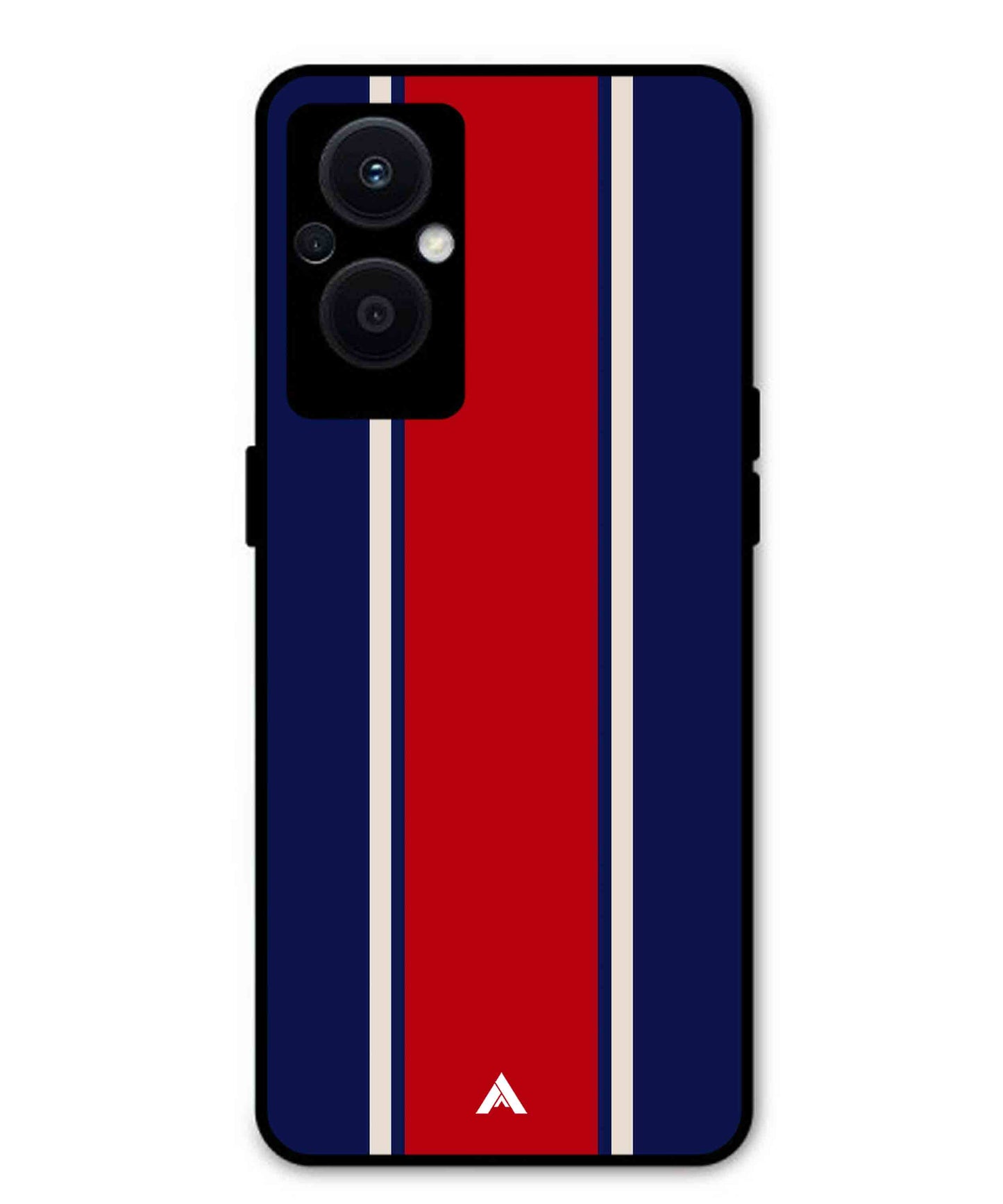 Stripe Pattern 15 Metal Back Cover Phone Case for Oppo F21 Pro 5G