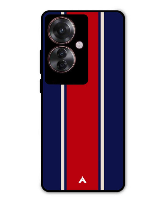 Stripe Pattern 15 Metal Back Cover Phone Case for Oppo Reno 11F