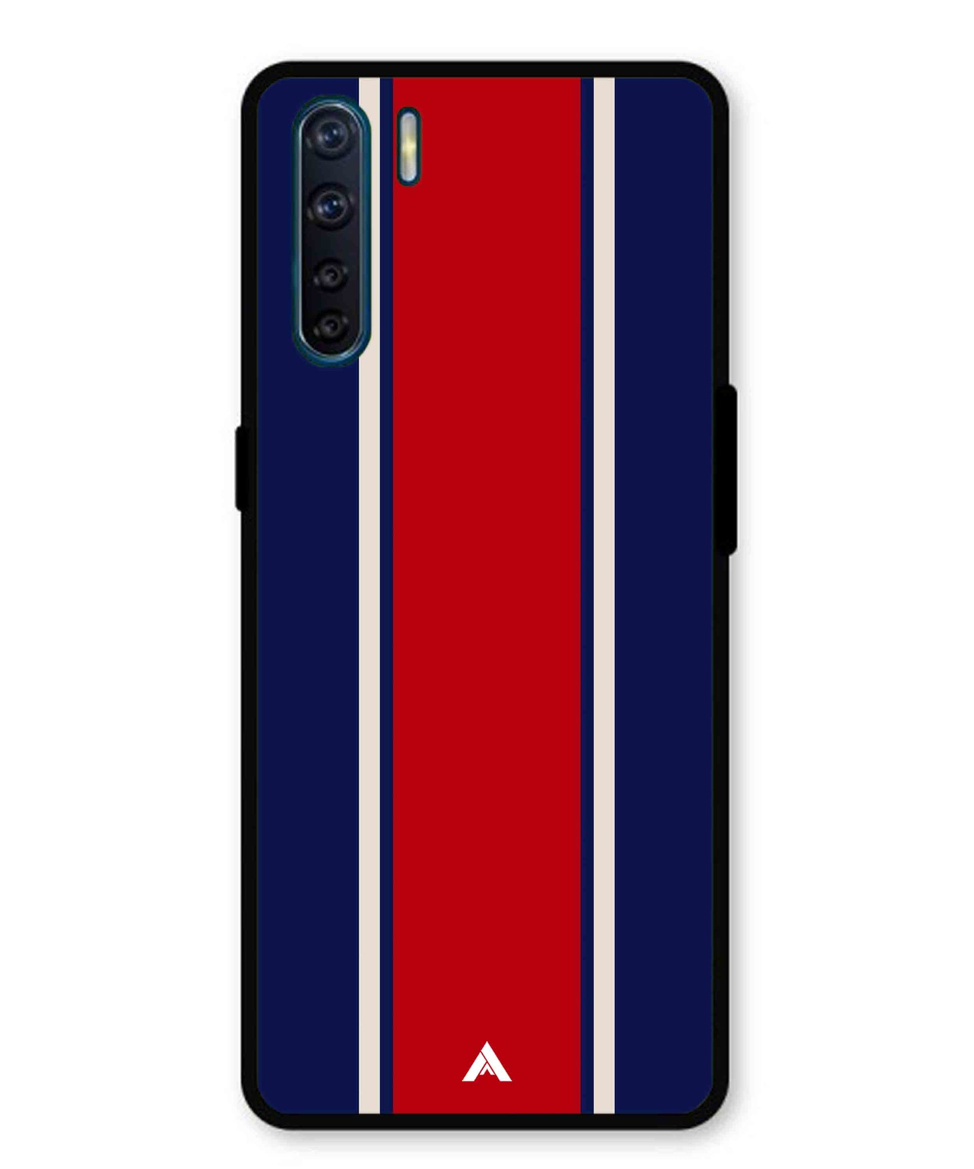 Stripe Pattern 15 Metal Back Cover Phone Case for Oppo Reno 3