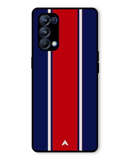 Stripe Pattern 15 Metal Back Cover Phone Case for Oppo Reno 5 Pro