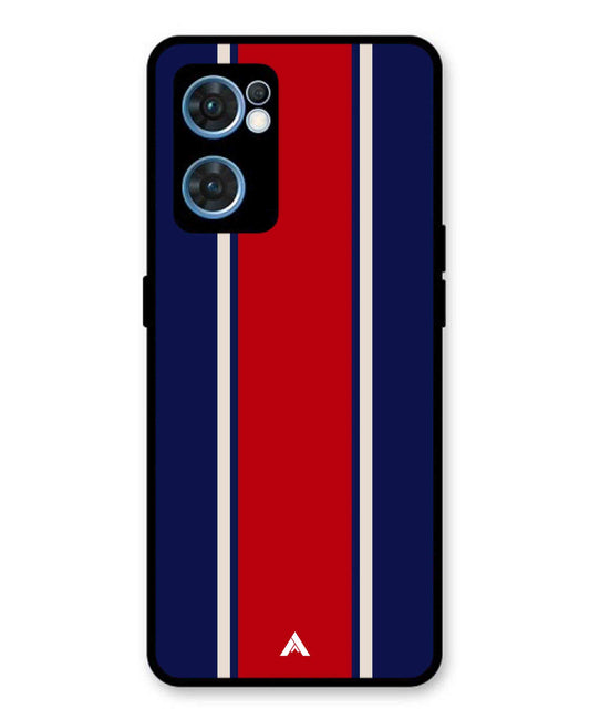 Stripe Pattern 15 Metal Back Cover Phone Case for Oppo Reno 7 4G