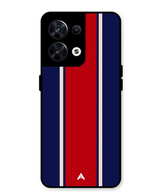 Stripe Pattern 15 Metal Back Cover Phone Case for Oppo Reno 8