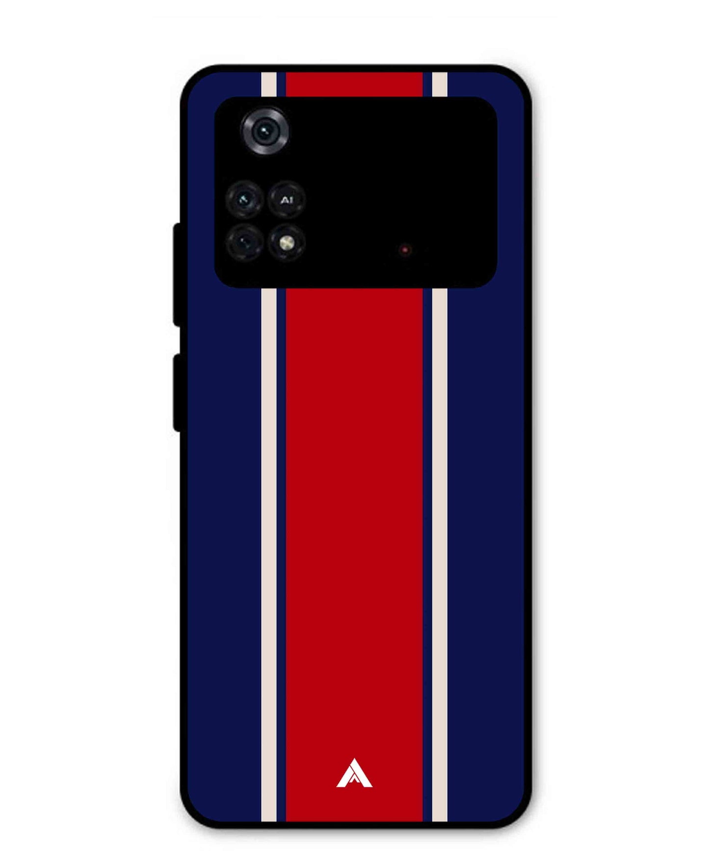 Stripe Pattern 15 Metal Back Cover Phone Case for Poco M4 Pro 4G