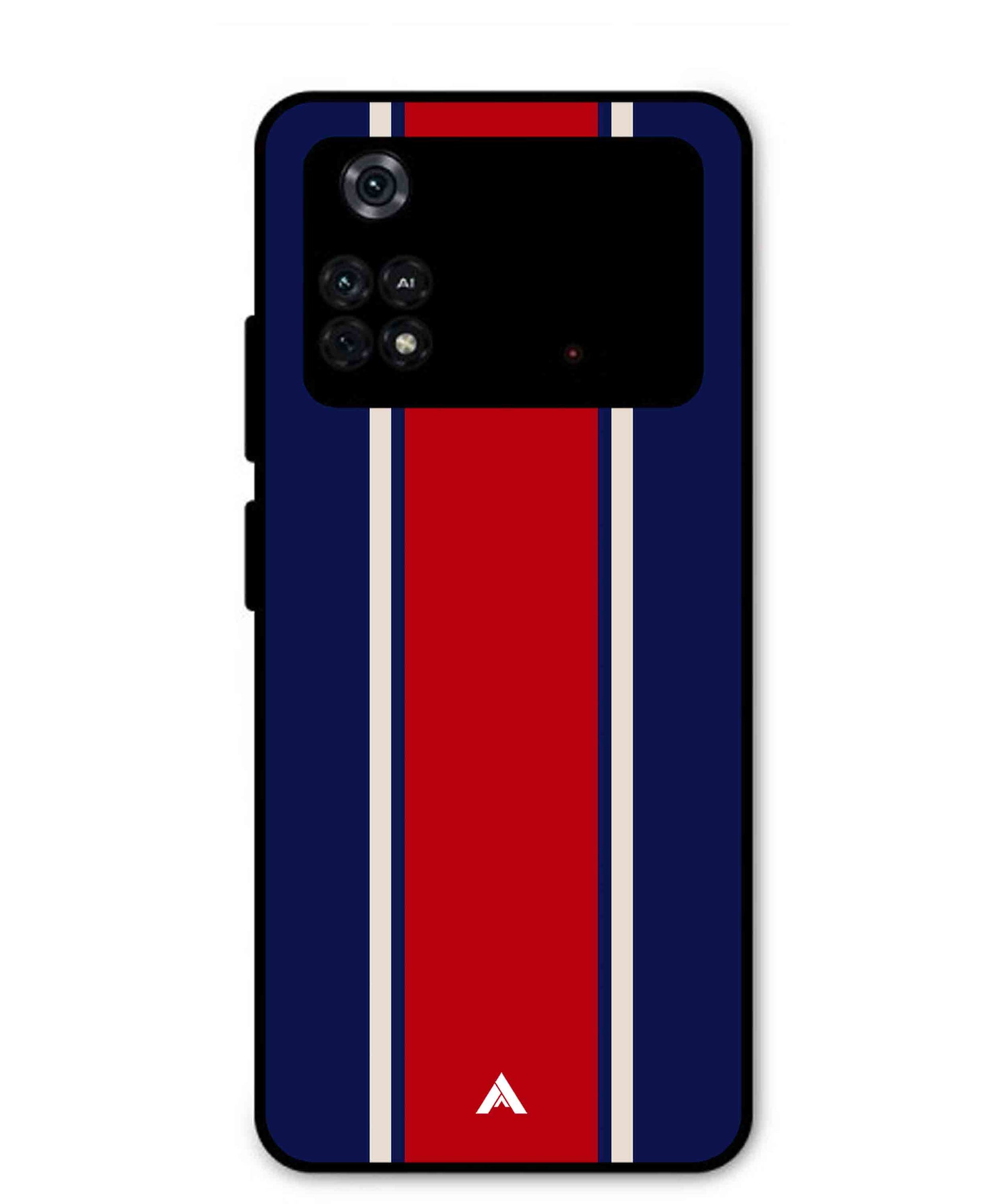 Stripe Pattern 15 Metal Back Cover Phone Case for Poco M4 Pro 4G