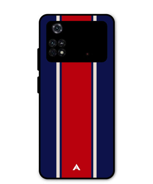 Stripe Pattern 15 Metal Back Cover Phone Case for Poco M4 Pro 4G