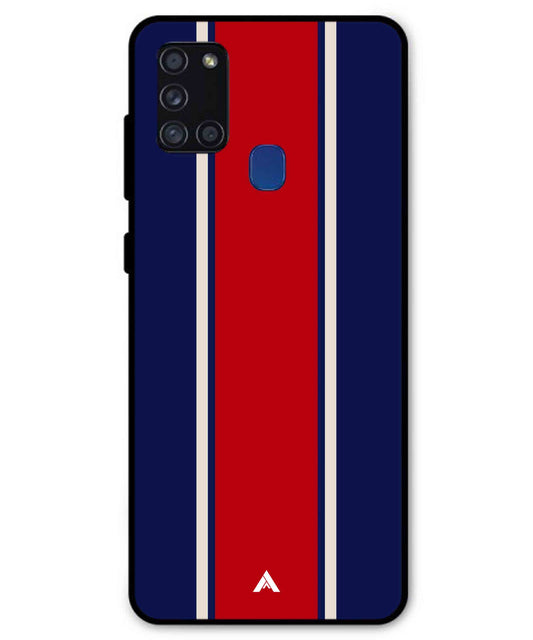 Stripe Pattern 15 Metal Back Cover Phone Case for Samsung Galaxy A21s