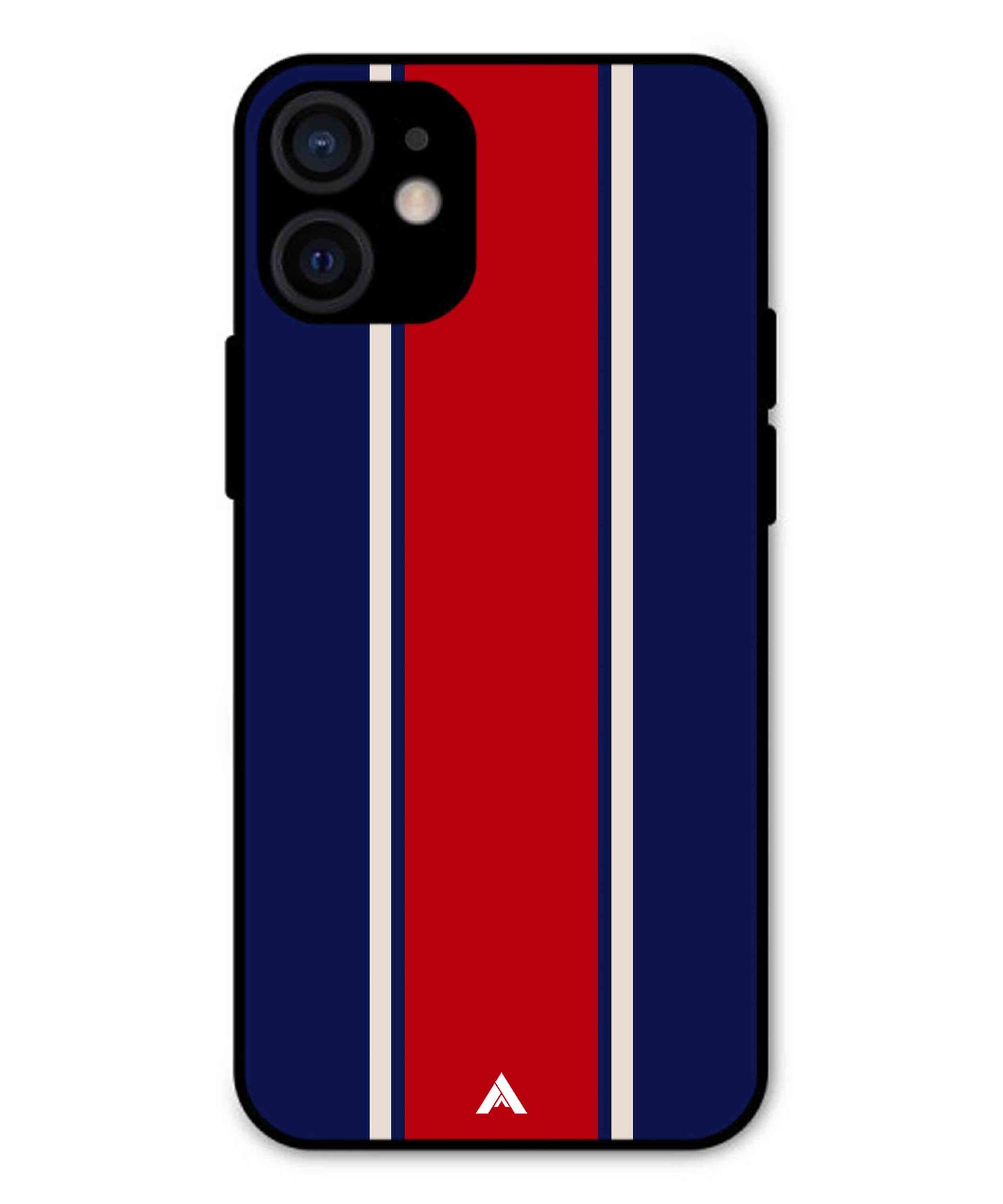 Stripe Pattern 15 Metal Back Cover Phone Case for iPhone 12 Mini