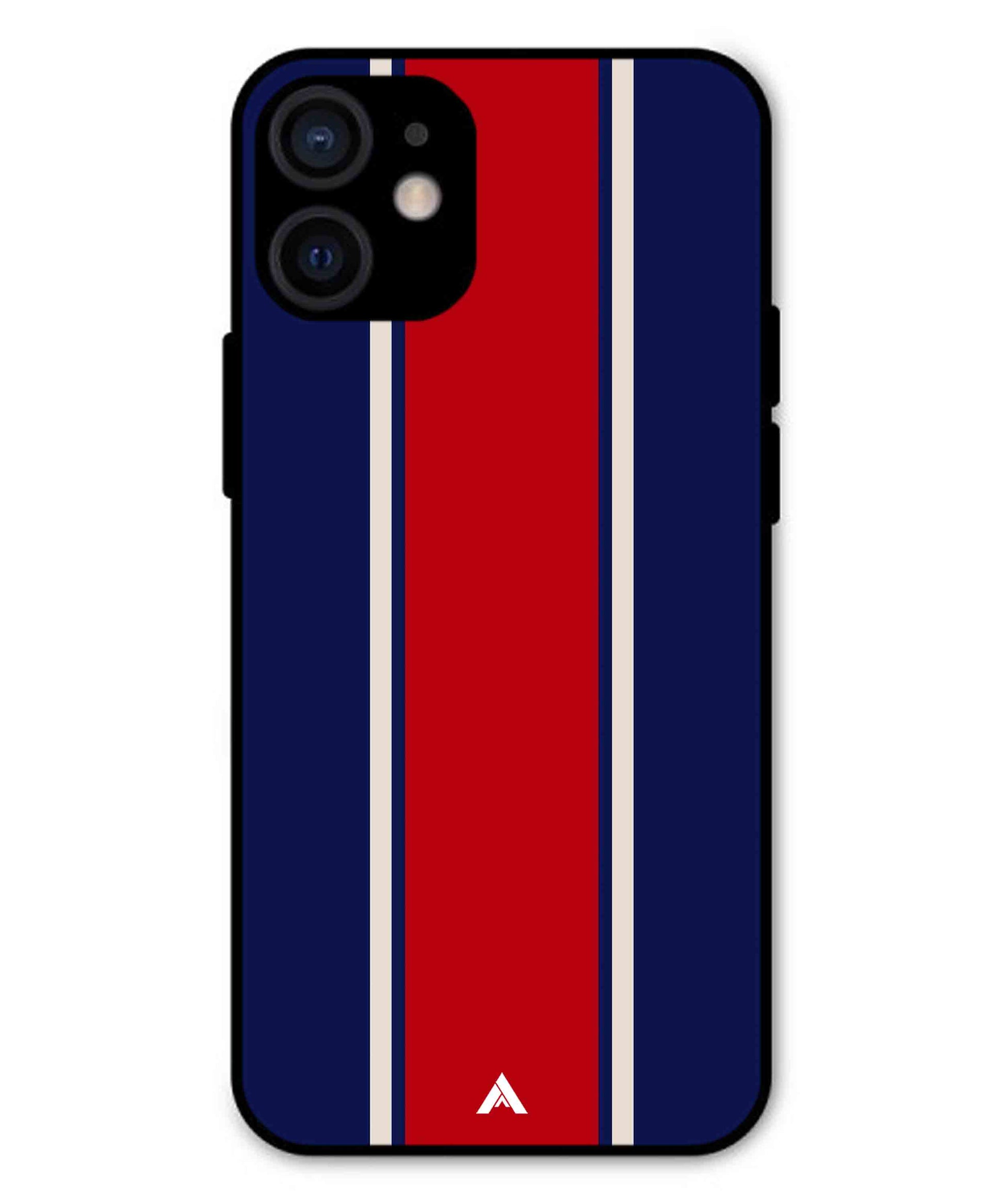 Stripe Pattern 15 Metal Back Cover Phone Case for iPhone 13 Mini