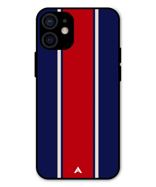 Stripe Pattern 15 Metal Back Cover Phone Case for iPhone 13 Mini