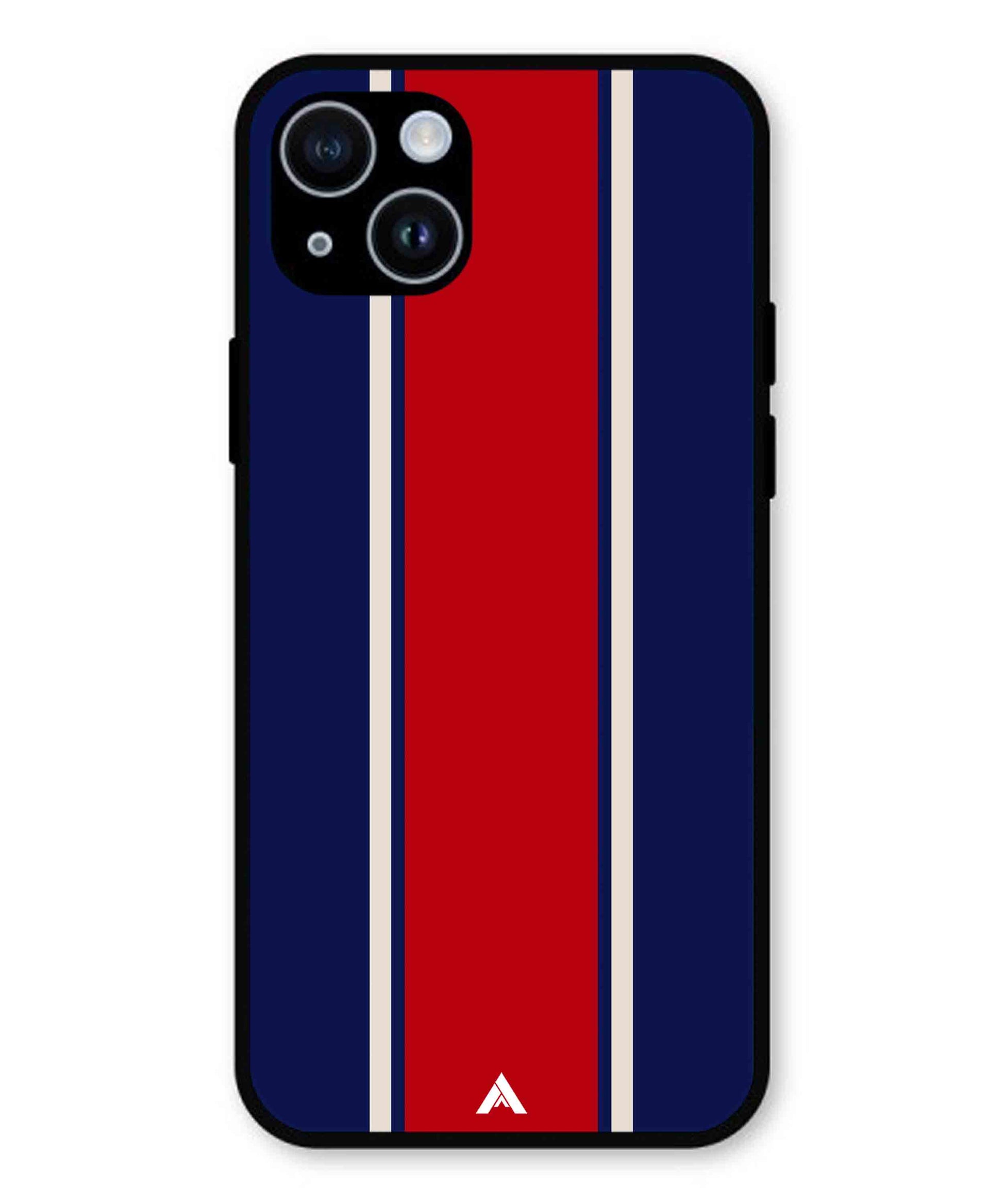 Stripe Pattern 15 Metal Back Cover Phone Case for iPhone 14 Plus