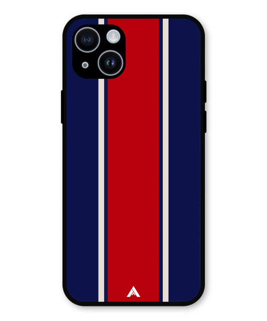Stripe Pattern 15 Metal Back Cover Phone Case for iPhone 14 Plus