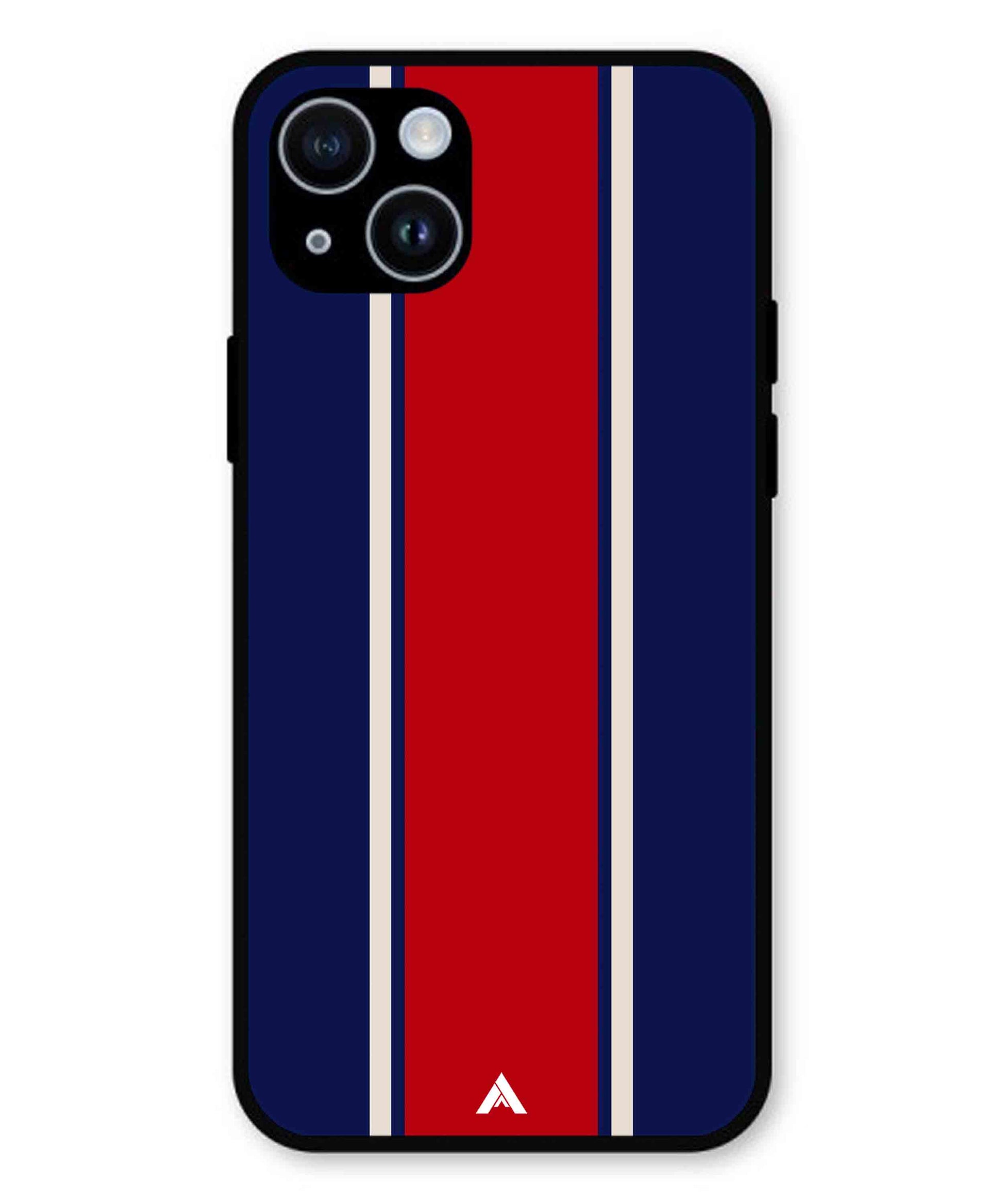 Stripe Pattern 15 Metal Back Cover Phone Case for iPhone 15 Plus