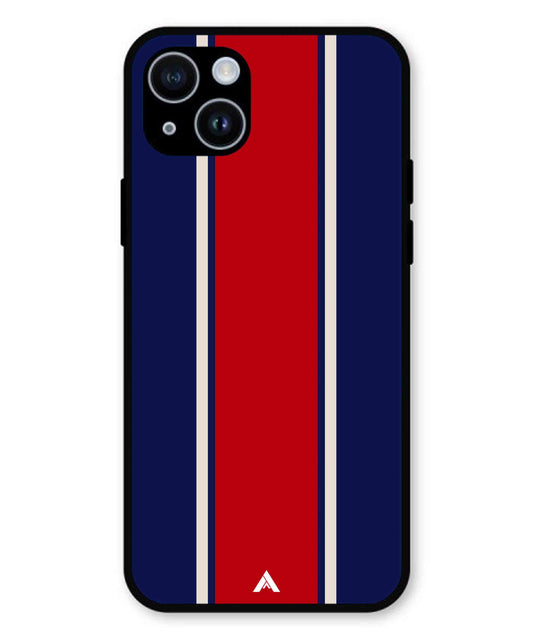 Stripe Pattern 15 Metal Back Cover Phone Case for iPhone 15 Plus