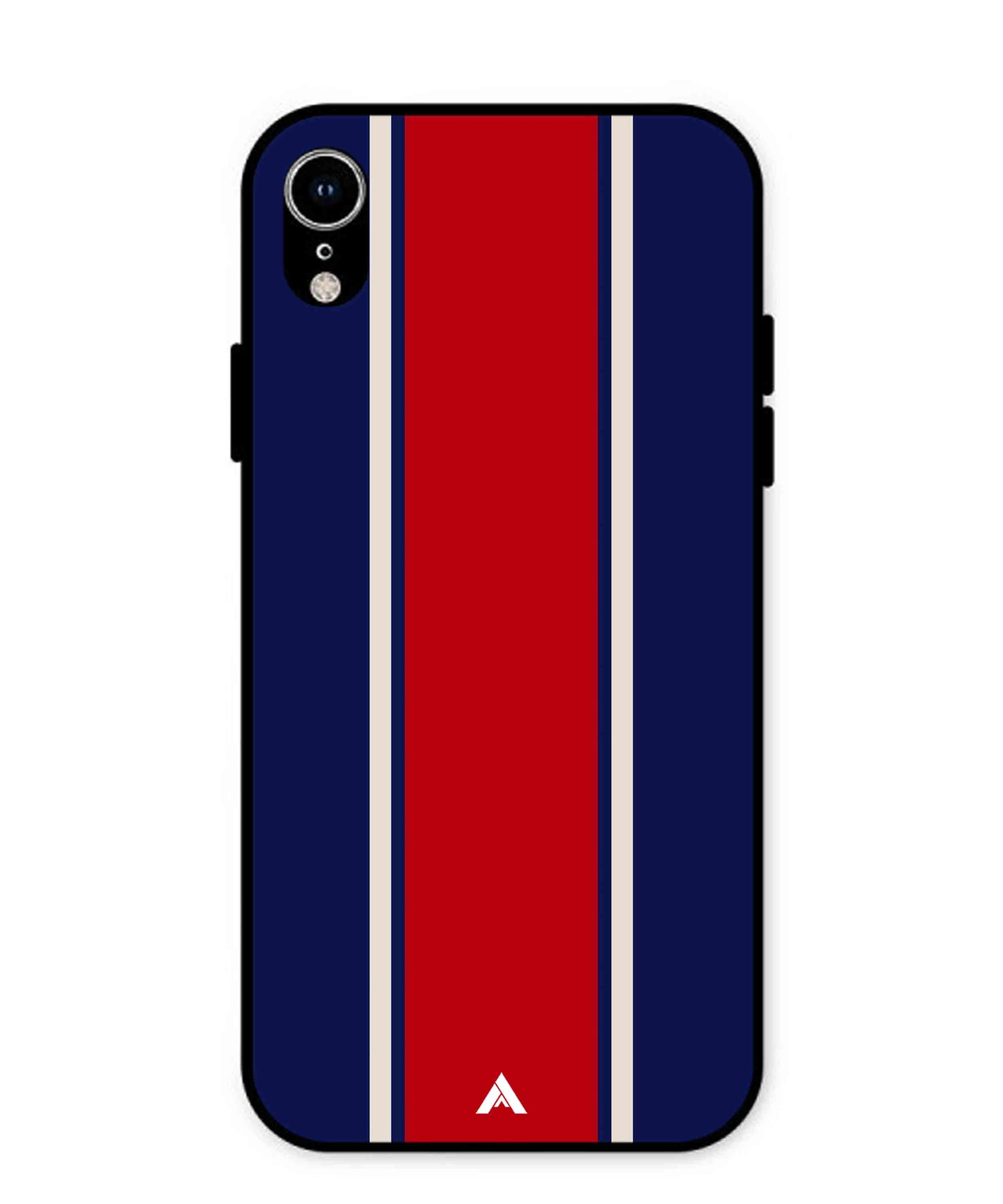 Stripe Pattern 15 Metal Back Cover Phone Case for iPhone Xr