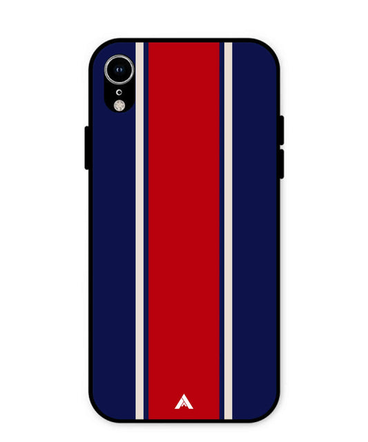 Stripe Pattern 15 Metal Back Cover Phone Case for iPhone Xr