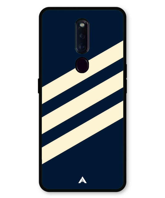 Stripe Pattern 16 Metal Back Cover Phone Case for Oppo F11 Pro