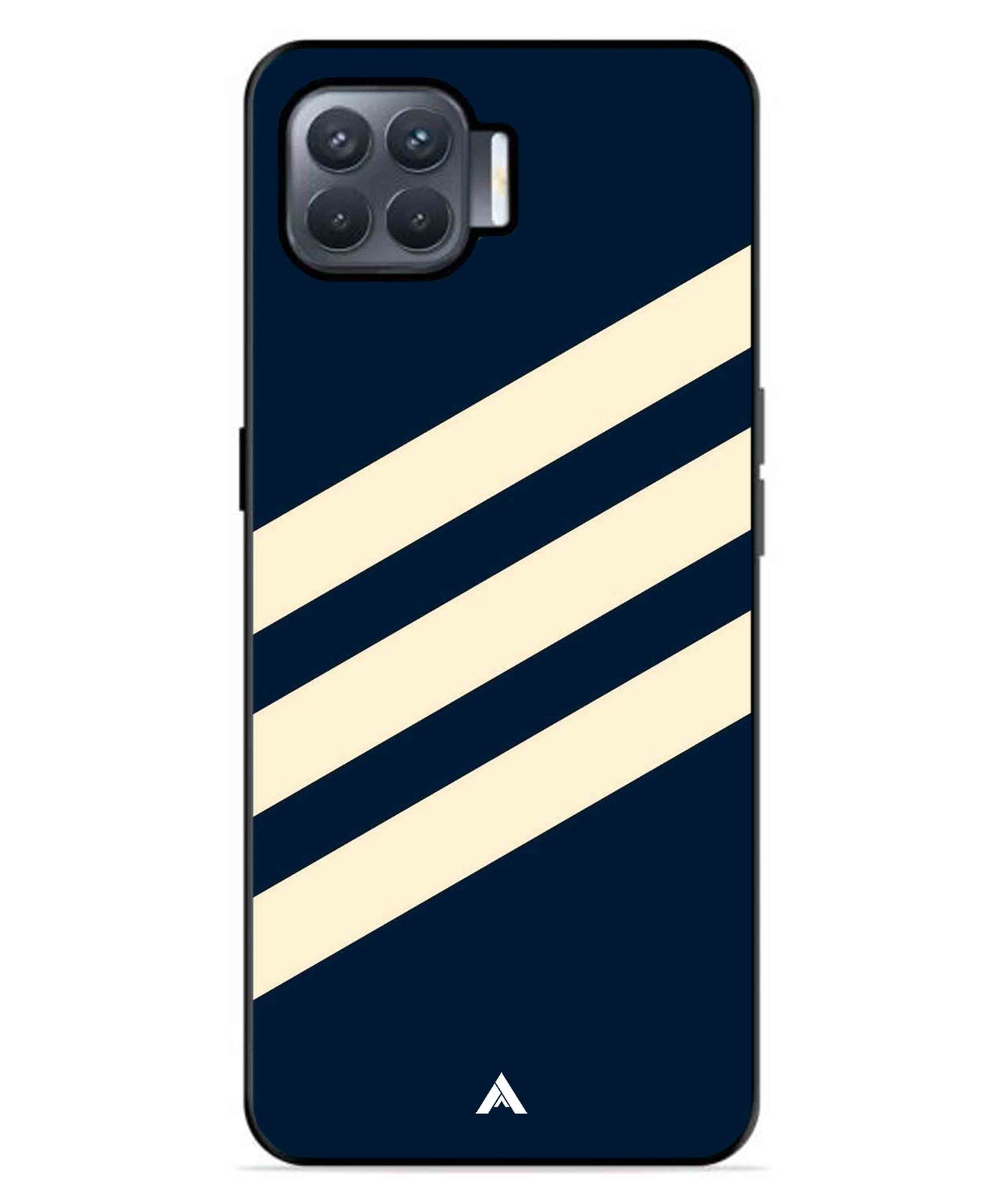 Stripe Pattern 16 Metal Back Cover Phone Case for Oppo F17 Pro
