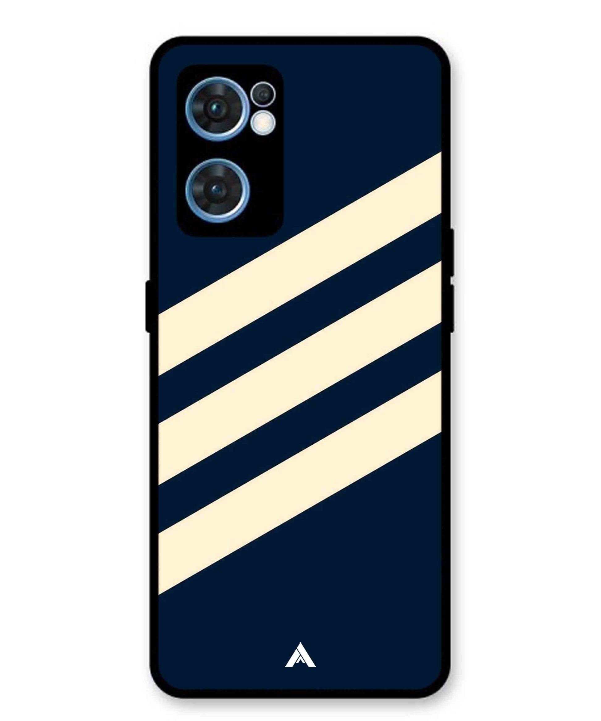 Stripe Pattern 16 Metal Back Cover Phone Case for Oppo F21 Pro 4G