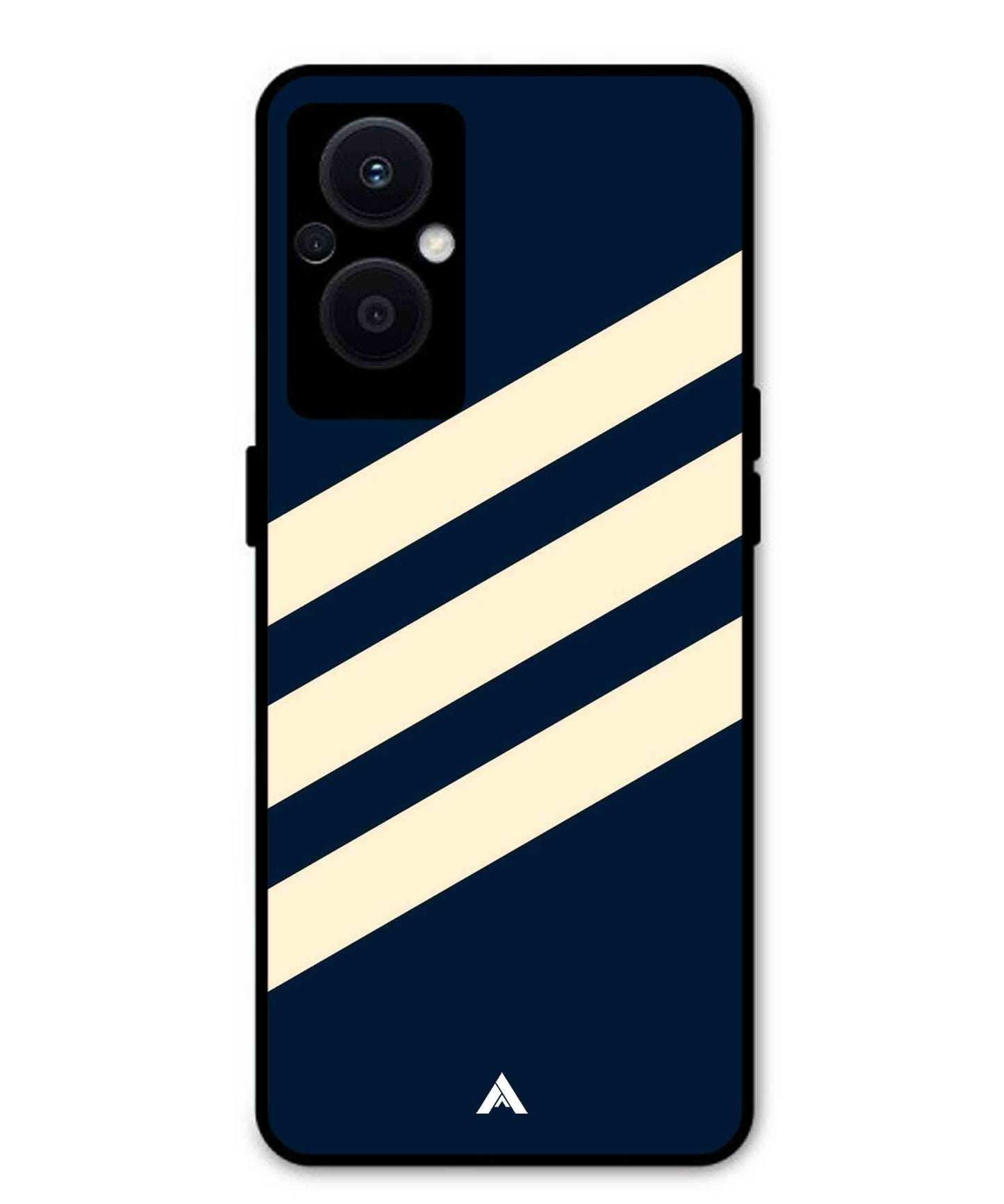 Stripe Pattern 16 Metal Back Cover Phone Case for Oppo F21 Pro 5G