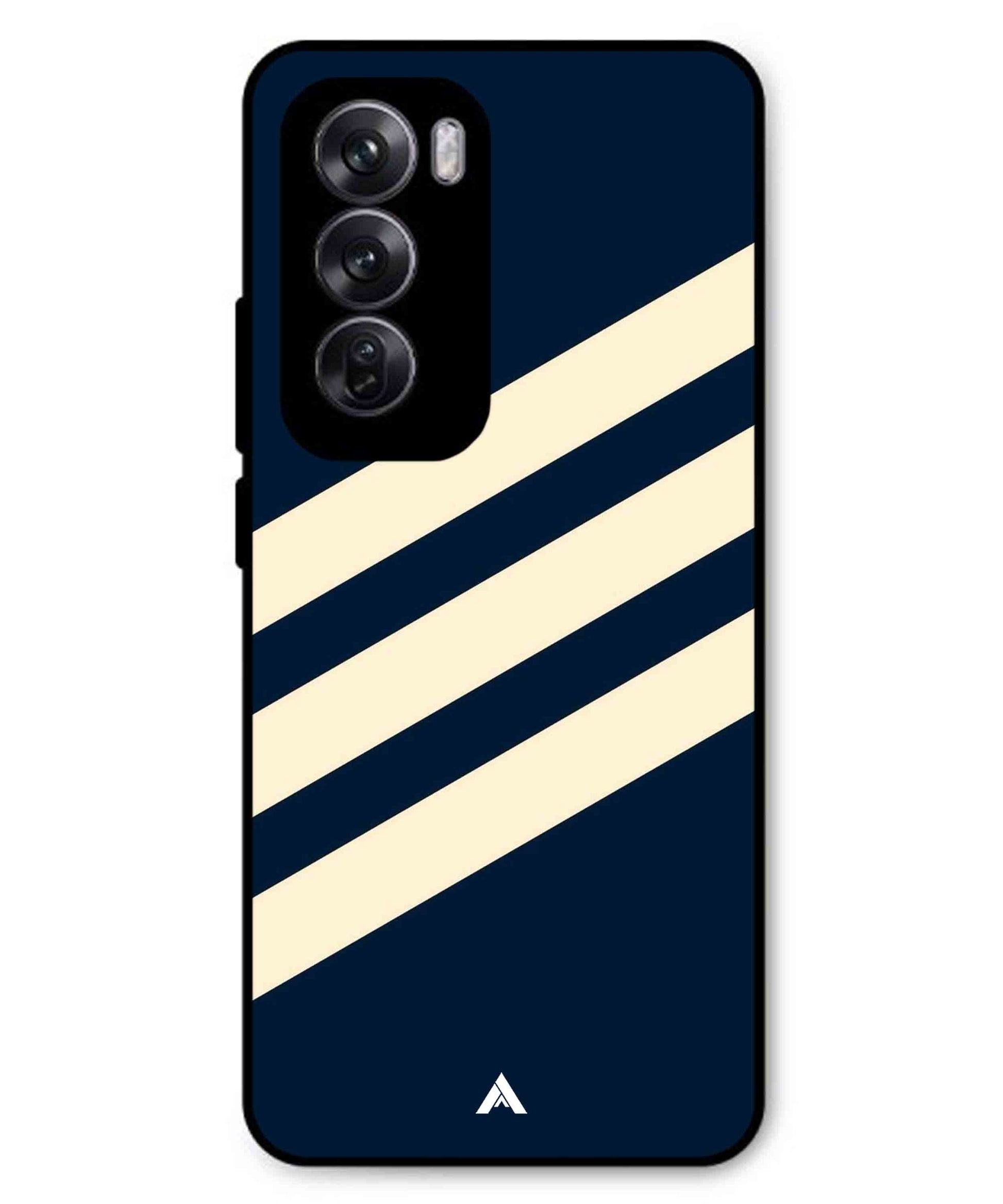 Stripe Pattern 16 Metal Back Cover Phone Case for Oppo Reno 12 Pro