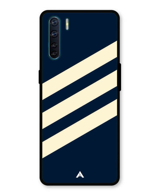 Stripe Pattern 16 Metal Back Cover Phone Case for Oppo Reno 3