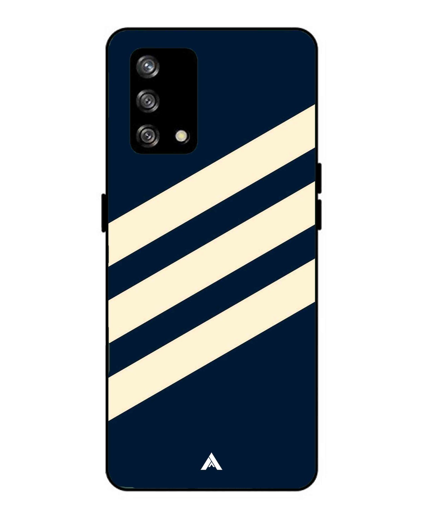 Stripe Pattern 16 Metal Back Cover Phone Case for Oppo Reno 4F