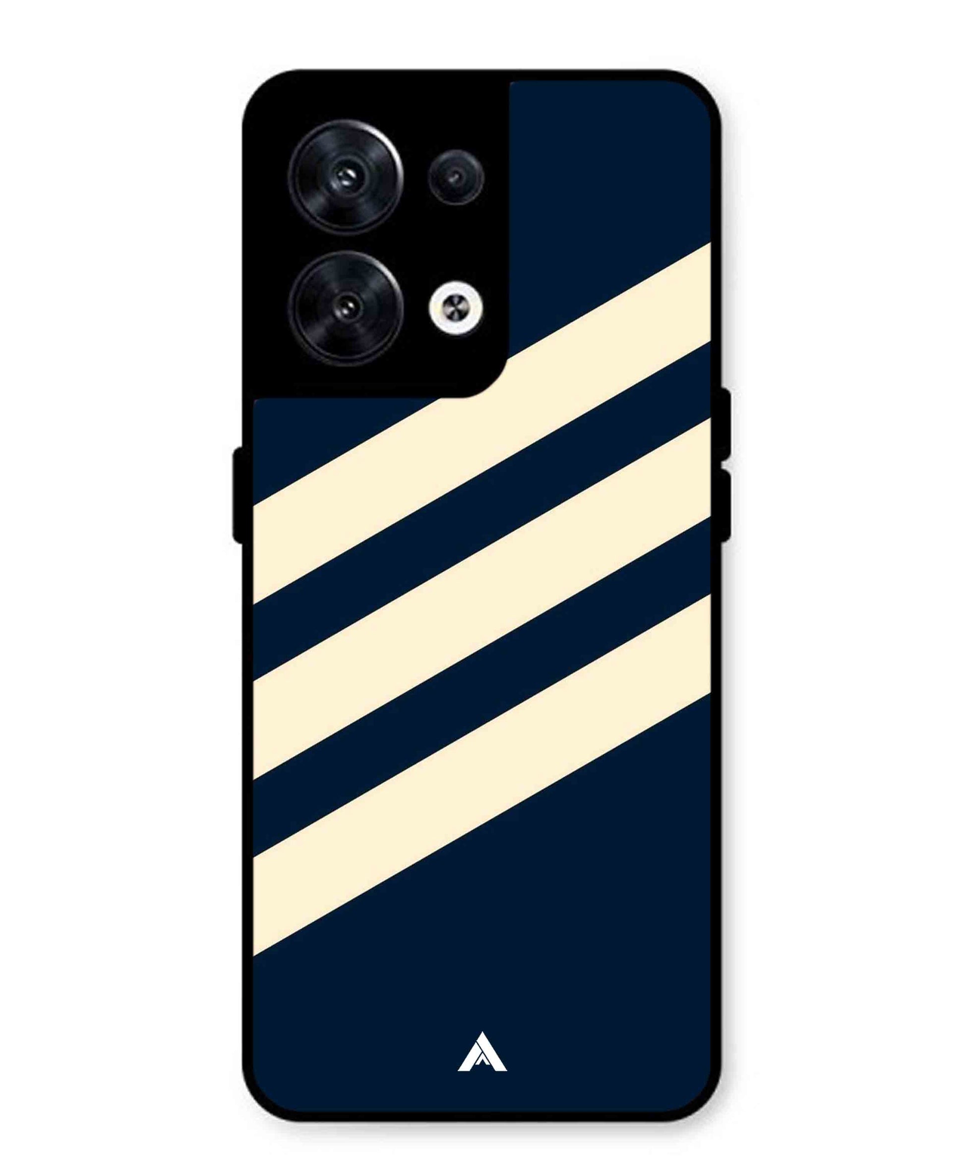 Stripe Pattern 16 Metal Back Cover Phone Case for Oppo Reno 8