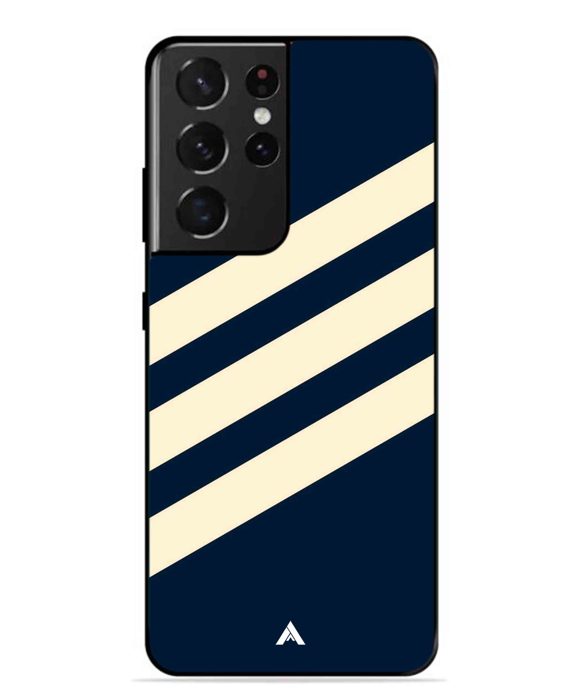 Stripe Pattern 16 Metal Back Cover Phone Case for Samsung Galaxy S21 Ultra